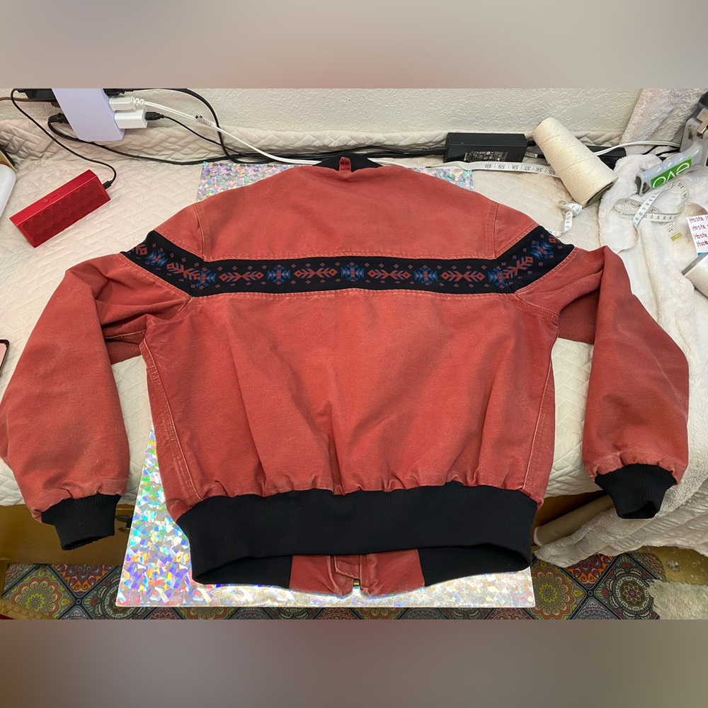 Rare VTG 90s Carhartt Santa Fe JR0456 Southwest Aztec Navajo ‘Clay’ Jacket XL - Picture 8 of 16